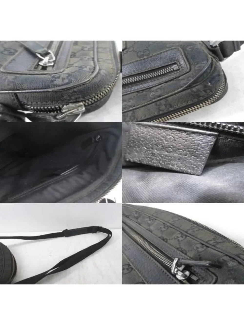 Gucci Shoulder Bag Crossbody GG Canvas Black
